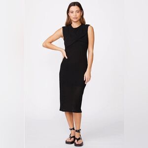 Monrow mesh crochet midi dress in black NWT. Small